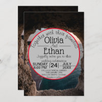 Faire-part de mariage de célébration de plage sur 