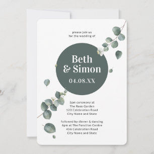 Faire-part de mariage de cercle botanique moderne