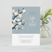 Faire-part de mariage de cerisier japonais (Debout devant)