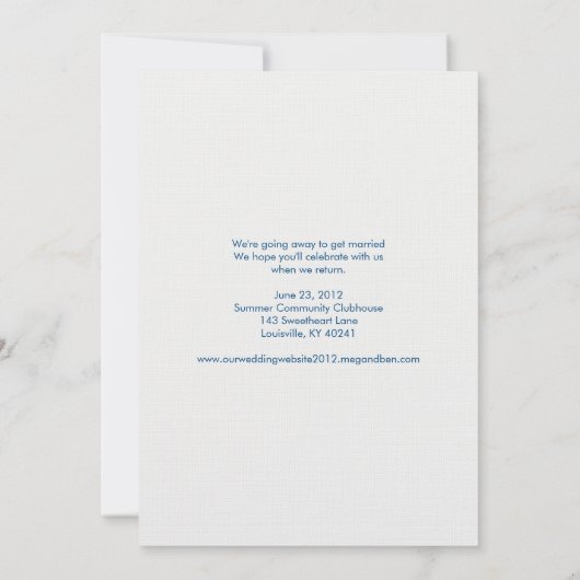 Faire-part de mariage de chaises Adirondack (Dos)