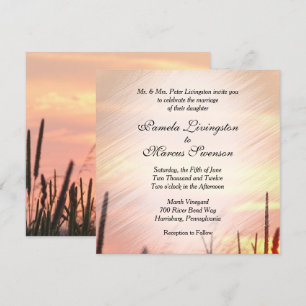 Faire-part de mariage de champ Sunset