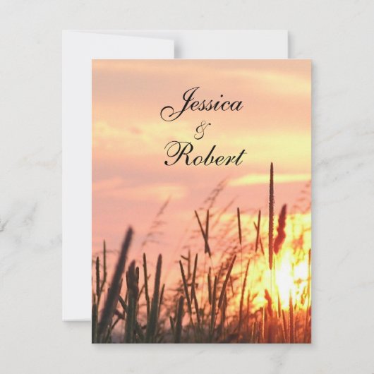 Faire-part de mariage de champ Sunset (Dos)