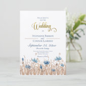 Faire-part de mariage de champs de Cornflowers ble (Debout devant)