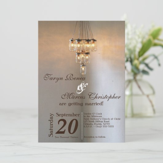 faire-part de mariage de chandelier à chandelle Ma (Debout devant)