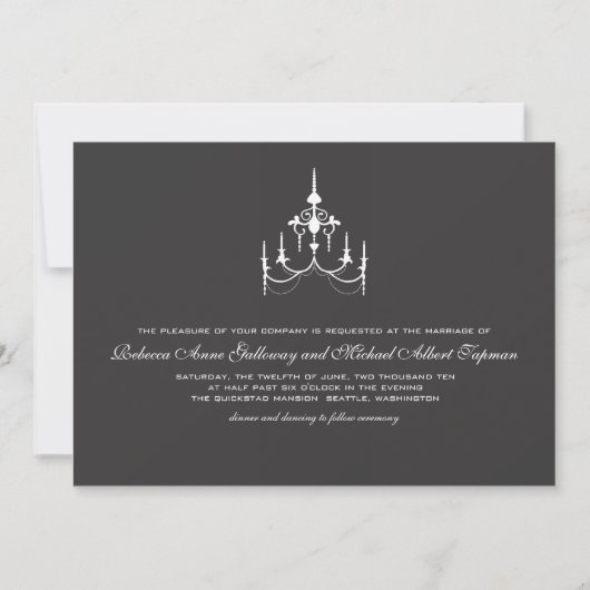 Faire-part de mariage de Chandlier (Devant)