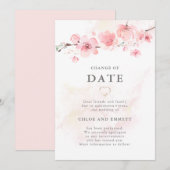 Faire-part de mariage de changement de date de fle (Devant / Derrière)