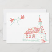 Faire-part de mariage de chapelle de corail et de (Dos)