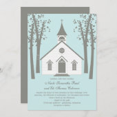 Faire-part de mariage de chapelle Whimsical (Devant / Derrière)