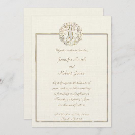 Faire-part de mariage de chardon de l'arbre celte (Devant / Derrière)