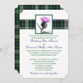 Faire-part de mariage de chardon vert pourpre (Devant / Derrière)