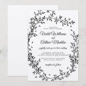 Faire-part de mariage de charme Woodland (Devant / Derrière)