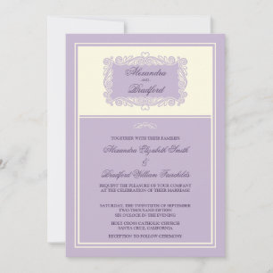 Faire-part de mariage de charmes cardiaques (lilas