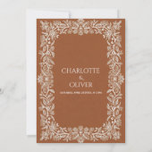 Faire-part de mariage de charpente de terre cuite  (Dos)