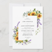 Faire-part de mariage de charpente florale de tour (Devant)