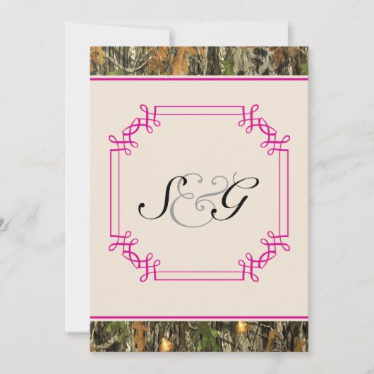 Faire-part de mariage de chasse rustique de Camo r (Devant)
