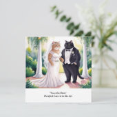 Faire-part de mariage de chat (Debout devant)