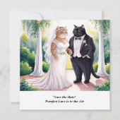 Faire-part de mariage de chat (Devant)
