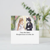 Faire-part de mariage de chat à conserver  (Debout devant)