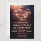 Faire-part de mariage de château de conte de fée r (Devant)