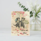 Faire-part de mariage de chatons victoriens (Debout devant)