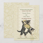 Faire-part de mariage de chats élégants (Devant / Derrière)