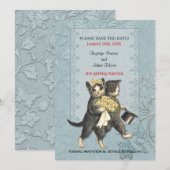 Faire-part de mariage de chats élégants (Devant / Derrière)