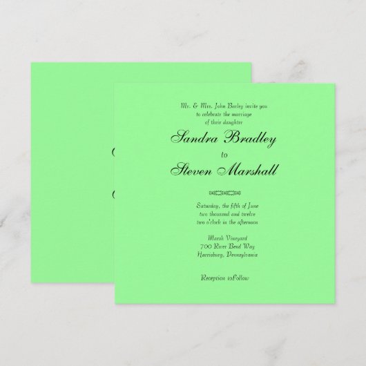 Faire-part de mariage de chaux brillant (Devant / Derrière)