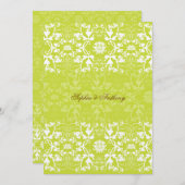 Faire-part de mariage de chaux de dentelle Damask  (Devant / Derrière)