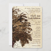 Faire-part de mariage de chêne Brown (Devant)