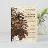 Faire-part de mariage de chêne Brown (Debout devant)