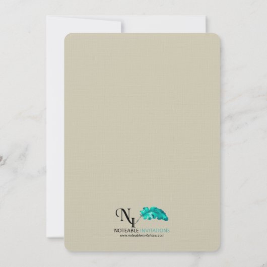 Faire-part de mariage de chêne d'automne (Dos)