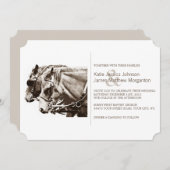 Faire-part de mariage de chevaux de transport clas (Devant / Derrière)