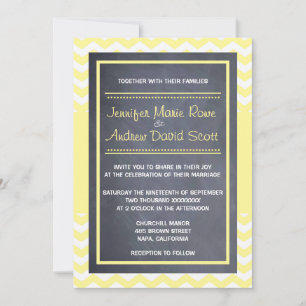 Faire-part de mariage de Chevron jaune