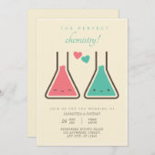 Faire-part de mariage de chimie parfaite simple (Devant / Derrière)