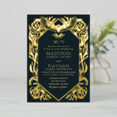 Faire-part de mariage de chouette de fantasy médié (Debout devant)