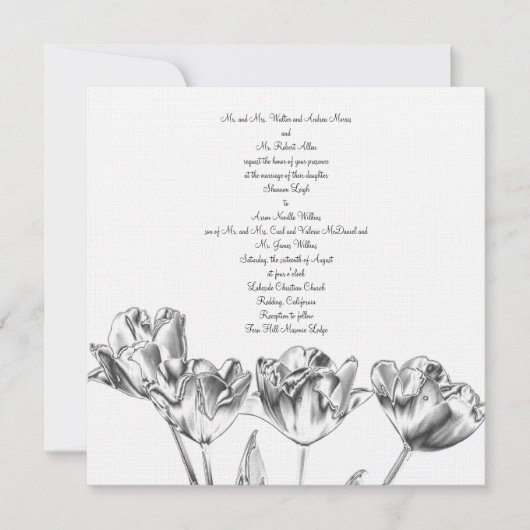 Faire-part de mariage de chrome de tulipe (Devant)