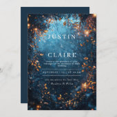 Faire-part de mariage de ciel nocturne enchanté (Devant / Derrière)