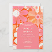 Faire-part de mariage de code QR Arch Gras Rétro (Devant)