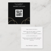Faire-part de mariage de code QR Black Gold (Devant / Derrière)