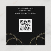 Faire-part de mariage de code QR Black Gold (Devant)