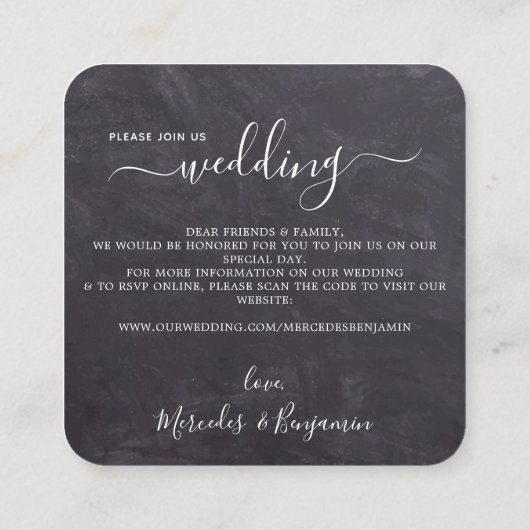 Faire-part de mariage de code QR botanique rustiqu (Dos)