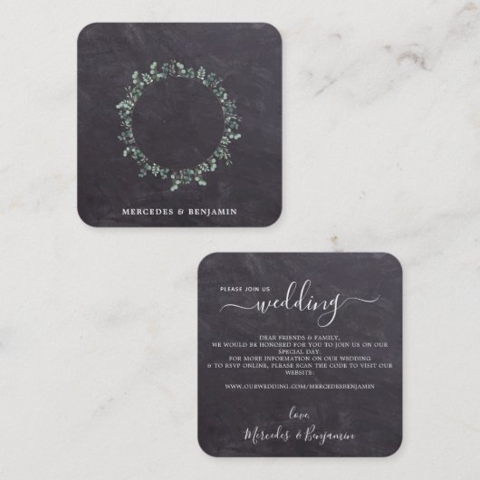 Faire-part de mariage de code QR botanique rustiqu (Devant / Derrière)