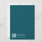 Faire-part de mariage de code QR de script turquoi (Dos)