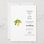 Faire-part de mariage de code QR du citron jaune (Devant)