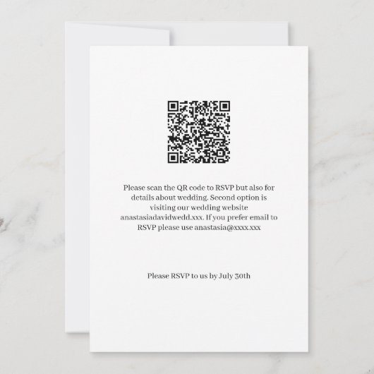 Faire-part de mariage de code QR du citron jaune (Dos)