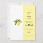 Faire-part de mariage de code QR du citron jaune (Devant)