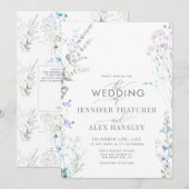 Faire-part de mariage de code QR Fleur sauvage mod (Devant / Derrière)