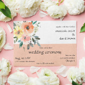 Faire-part de mariage de code QR floral