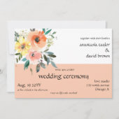 Faire-part de mariage de code QR floral (Devant)