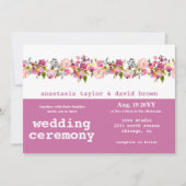 Faire-part de mariage de code QR horizontal rose f (Devant)